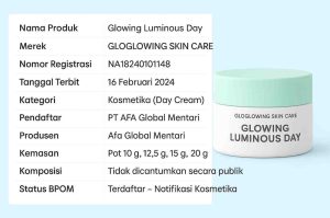 Gloglowing Glowing Luminous Day Apakah Sudah BPOM